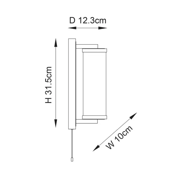 Piston Gold Wall Light with Ribbed Glass