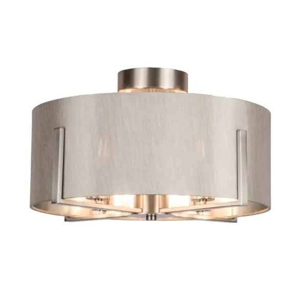 Hadden 4 Light Satin Chrome Semi Flush Fitting