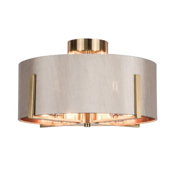 Hadden 4 Light Satin Chrome Semi Flush Fitting