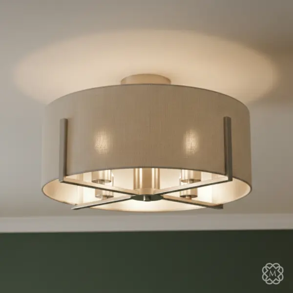 Hadden 4 Light Satin Chrome Semi Flush Fitting
