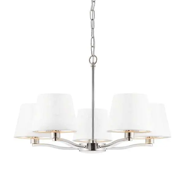 Harvey 5 Light Pendant in Nickel Finish