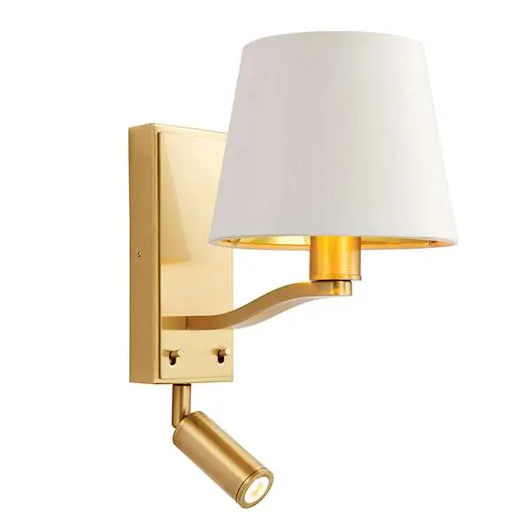 Harvey Wall Light and Spot Light in Gold Finish C/W Shade