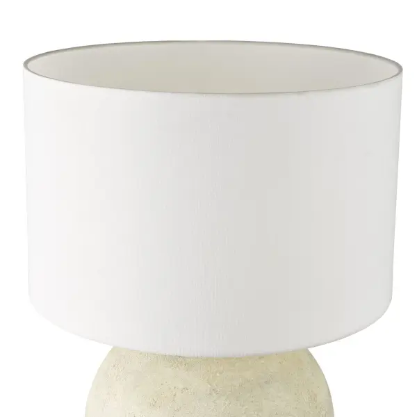 Havana Natural Ceramic Table Lamp C/W White Shade