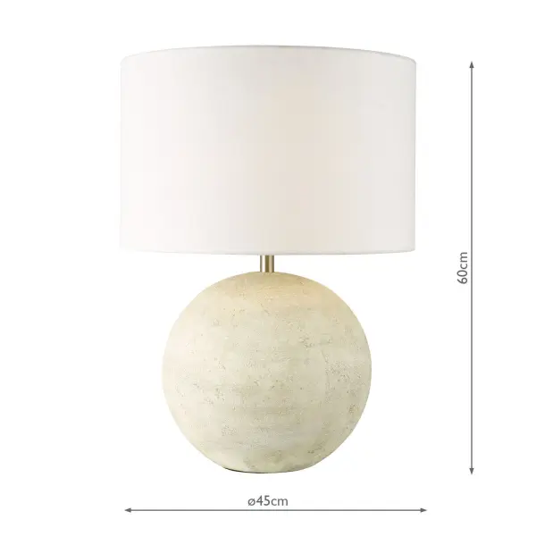 Havana Natural Ceramic Table Lamp C/W White Shade