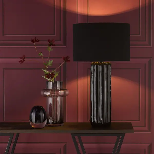 Hebron Black Table Lamp C/W Shade