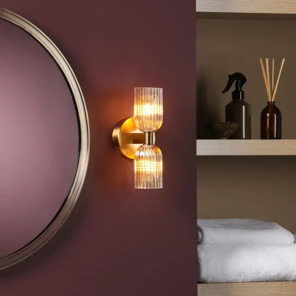 Hilaria Antique Gold Double Wall Light