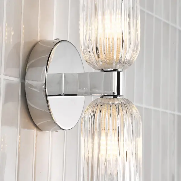 Hilaria Polished Chrome Double Wall Light