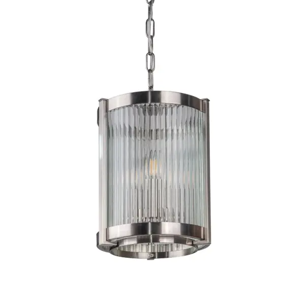 Hudson 3 Light Glass Pendant in Satin Chrome