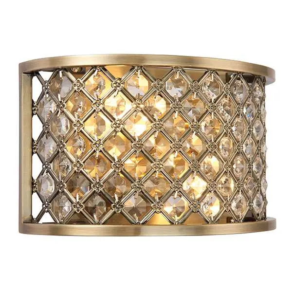 Hudson 2 Light Wall in Antique Brass