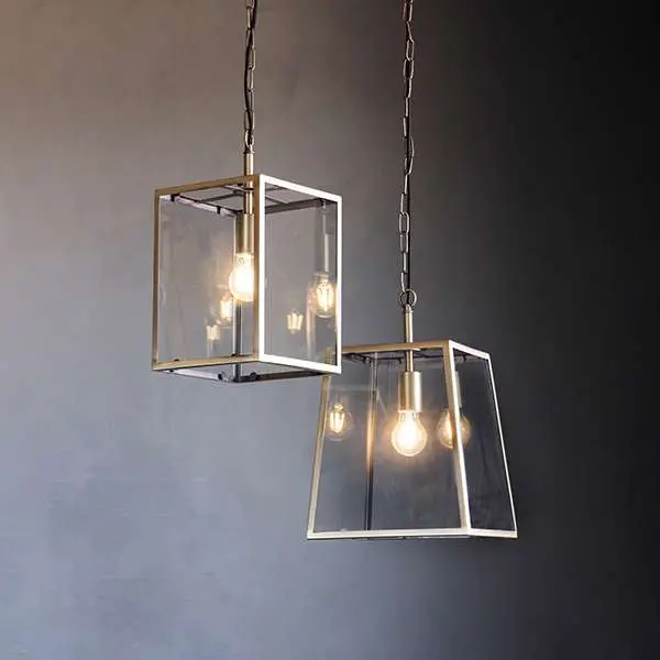 Hurst Box Style Single Pendant in Antique Brass Finish