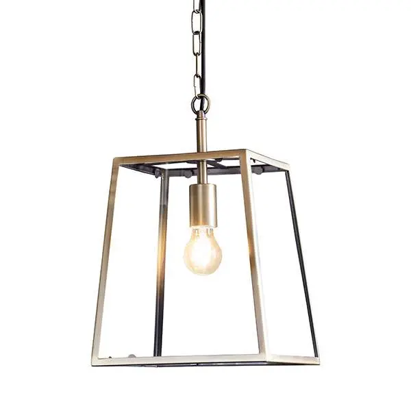 Hurst Box Style Single Pendant in Antique Brass Finish