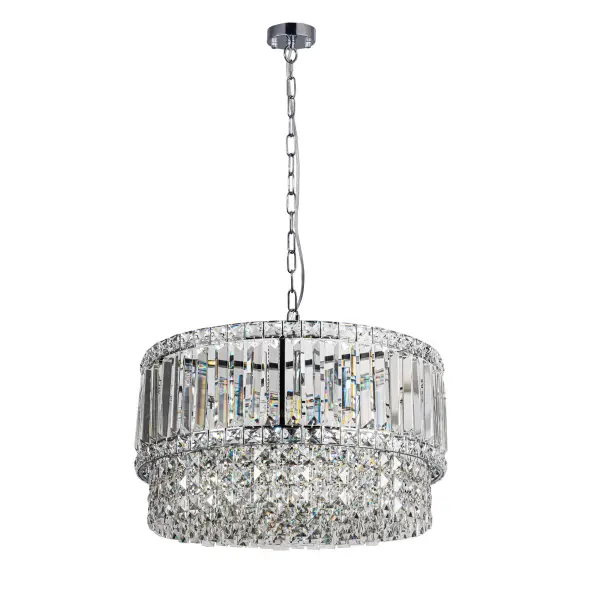 Isla 6 Light Crystal Pendant in Polished Chrome