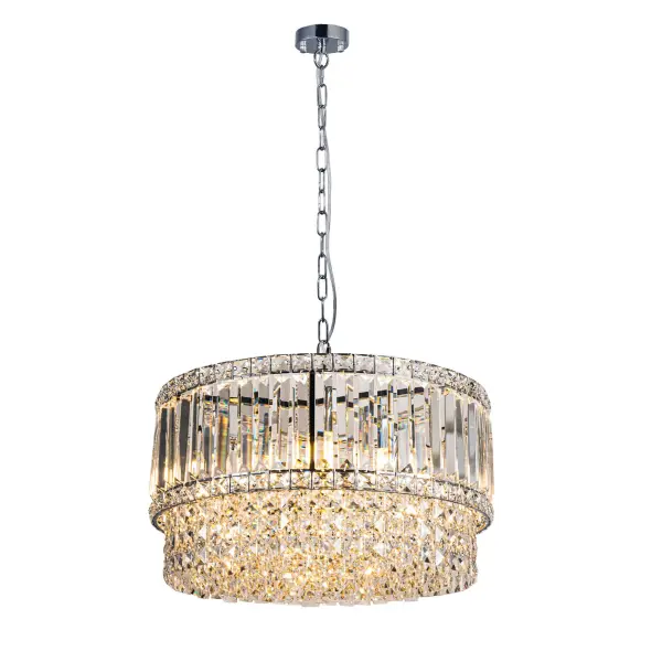 Isla 6 Light Crystal Pendant in Polished Chrome