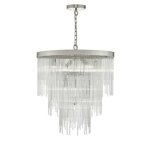 Isla 7lt Pendant Polished Chrome & Clear Glass Rods