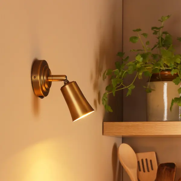 Jedrek Single Aged Brass Spotlight