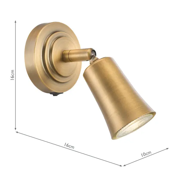 Jedrek Single Aged Brass Spotlight