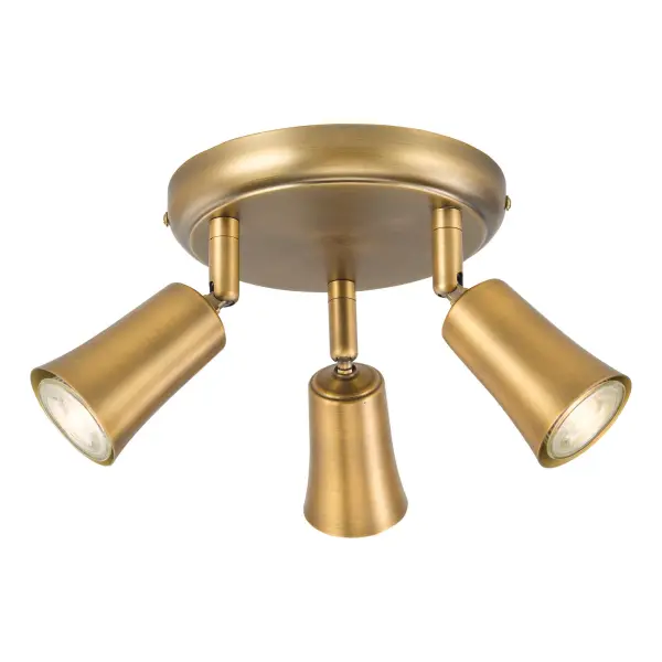 Jedrek 3 Light Aged Brass Spotlight