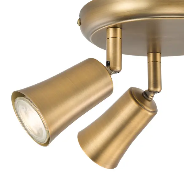 Jedrek 3 Light Aged Brass Spotlight