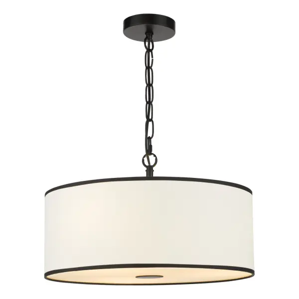 Jemima 3 Light White & Black Pendant