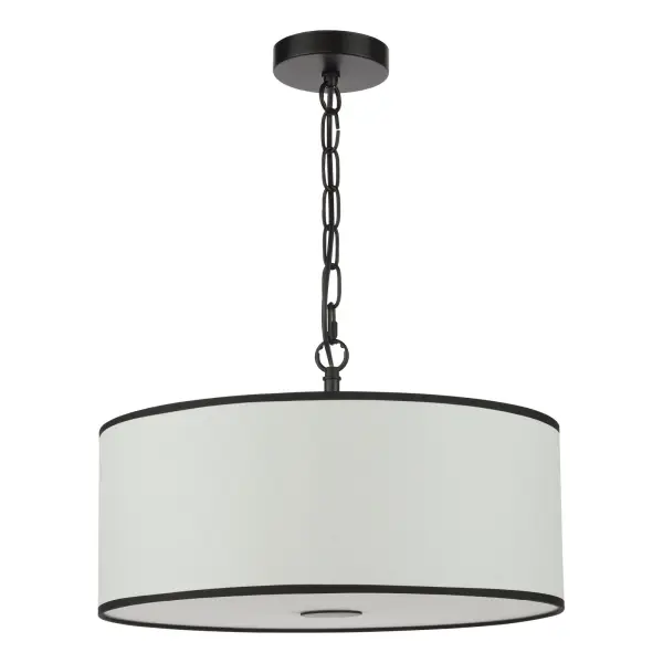 Jemima 3 Light White & Black Pendant
