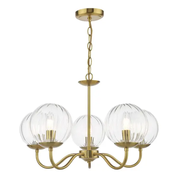 Jocelyn 5 Light Brass Pendant