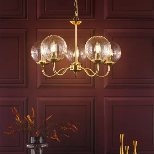 Jocelyn 5 Light Brass Pendant