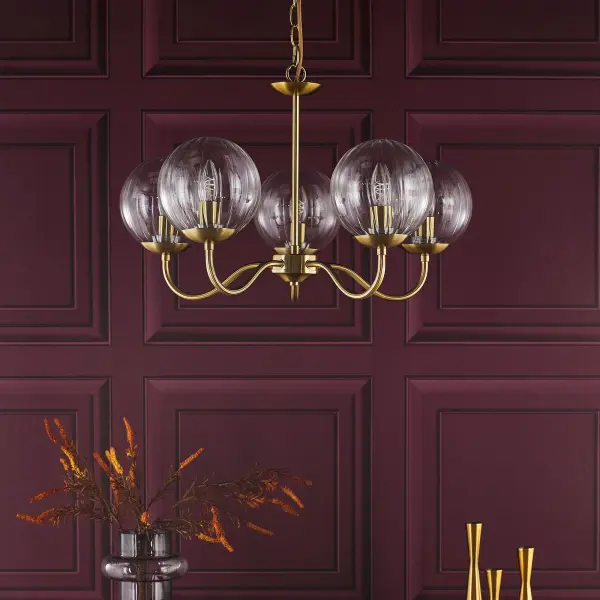 Jocelyn 5 Light Brass Pendant