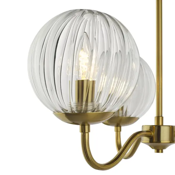 Jocelyn 3 Light Brass Semi Flush Fitting