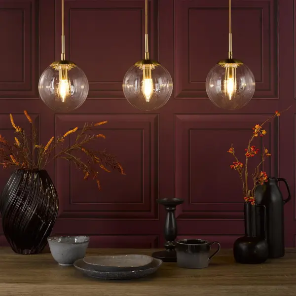 Jocelyn 3 Light Brass Bar Pendant