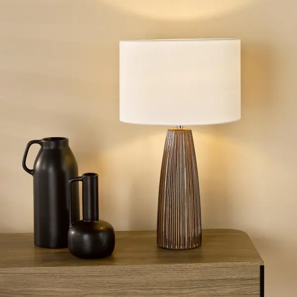 Kaulana Brown Table Lamp C/W Shade