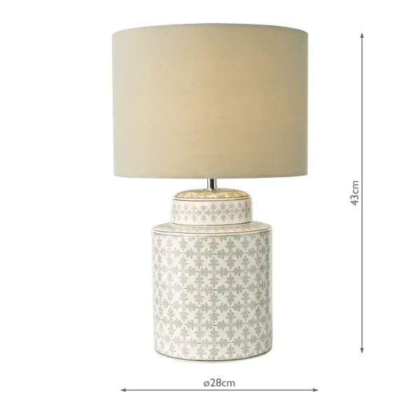 Kedron Grey Table Lamp C/W Shade