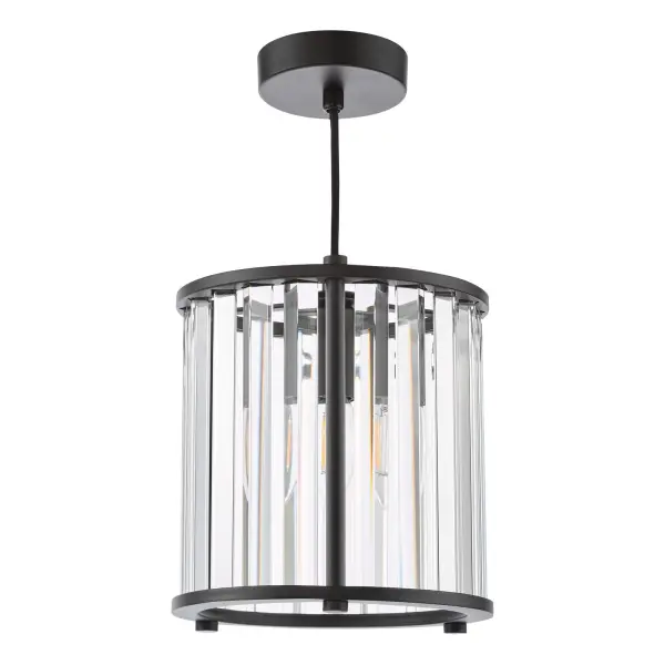 Kiran Single Pendant in Satin Black