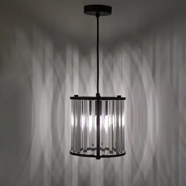 Kiran Single Pendant in Satin Black