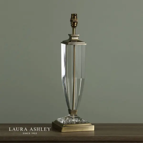 Laura Ashley Carson Antique Brass & Crystal Table Lamp Base Only Large