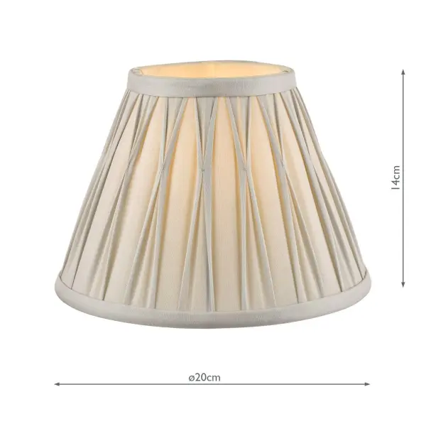 Fenn Silk Drum Shade in Silver 200mm/ 8 Inch