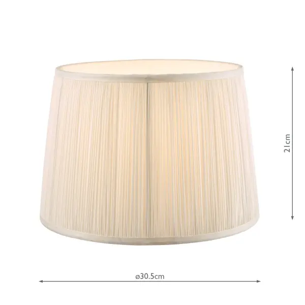 Hemsley Pleated Silk Cream Shade 300mm/12 Inch