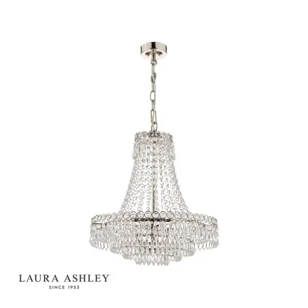 Enid Small 5 Light Chandelier Polished Nickel & Cut Glass