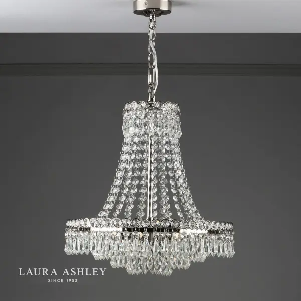 Enid Small 5 Light Chandelier Polished Nickel & Cut Glass