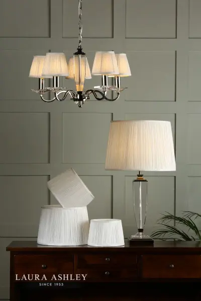 Hemsley Pleated Silk Cream Shade 200mm/8 Inch