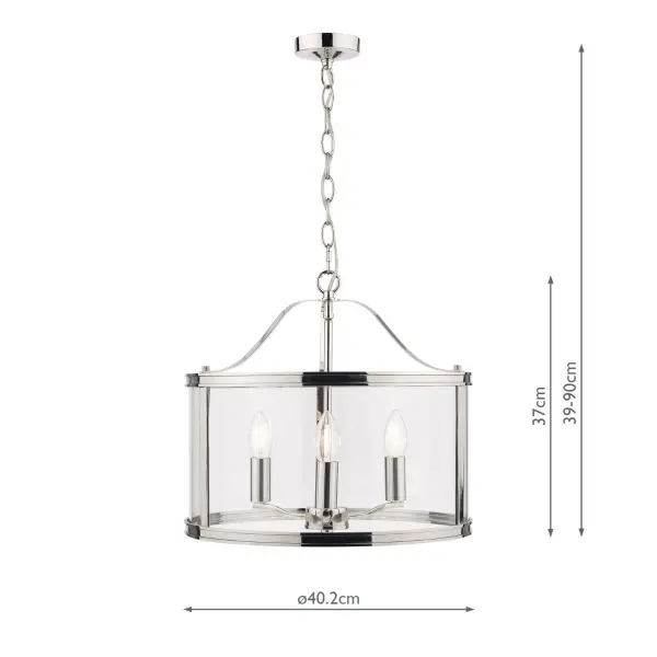 Harrington 3 Light Polished Nickel Pendant