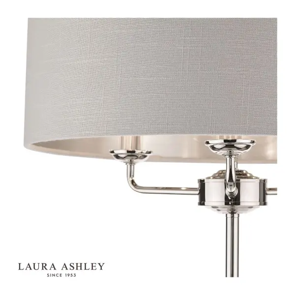 Sorrento 3 Light Floor Lamp Polished Nickel With Silver Shade