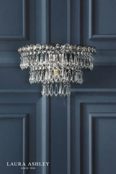 Enid Faceted Glass & Polished Nickel Wall Light