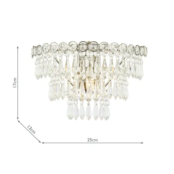 Enid Faceted Glass & Polished Nickel Wall Light