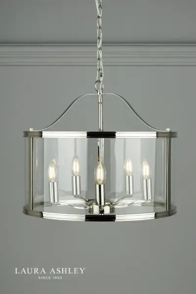 Harrington 5 Light Polished Nickel Pendant