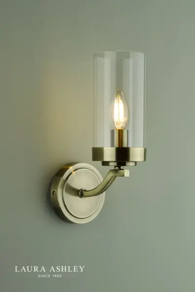 Joseph Wall Light in Antique Brass & Glass