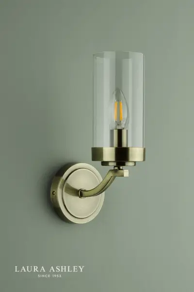 Joseph Wall Light in Antique Brass & Glass