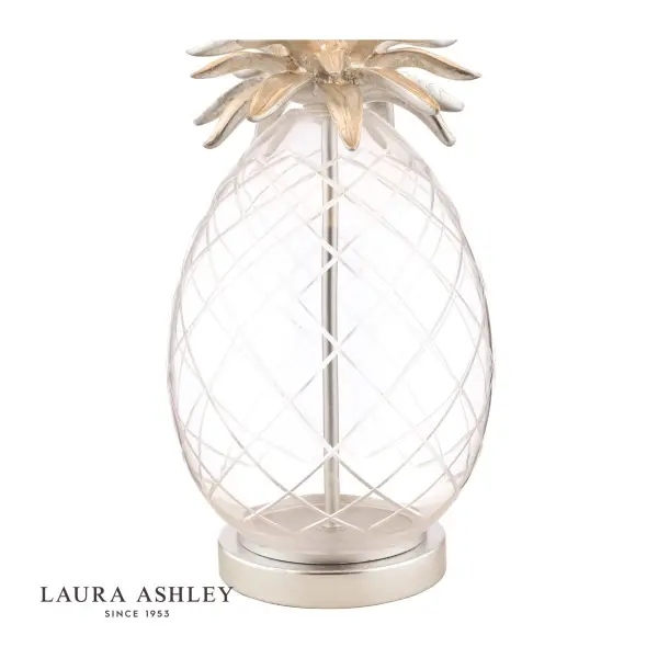 Pineapple Clear Glass & Brushed Chrome Table Lamp C/W Shade