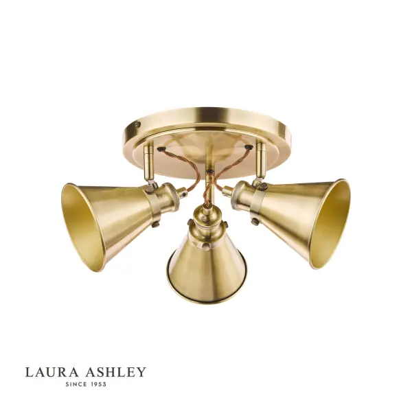 Rufus 3 Light Antique Brass Spotlight