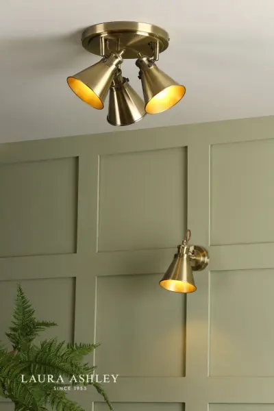 Rufus 3 Light Antique Brass Spotlight