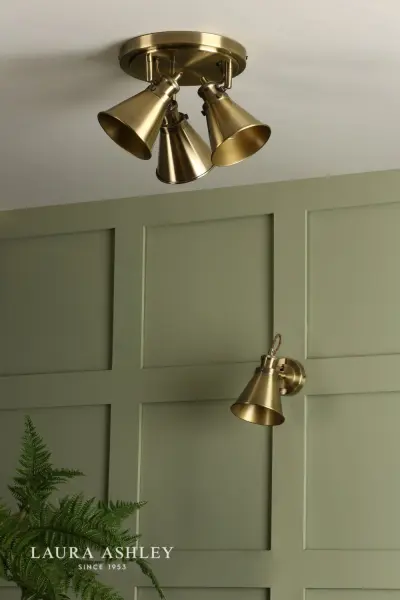 Rufus 3 Light Antique Brass Spotlight